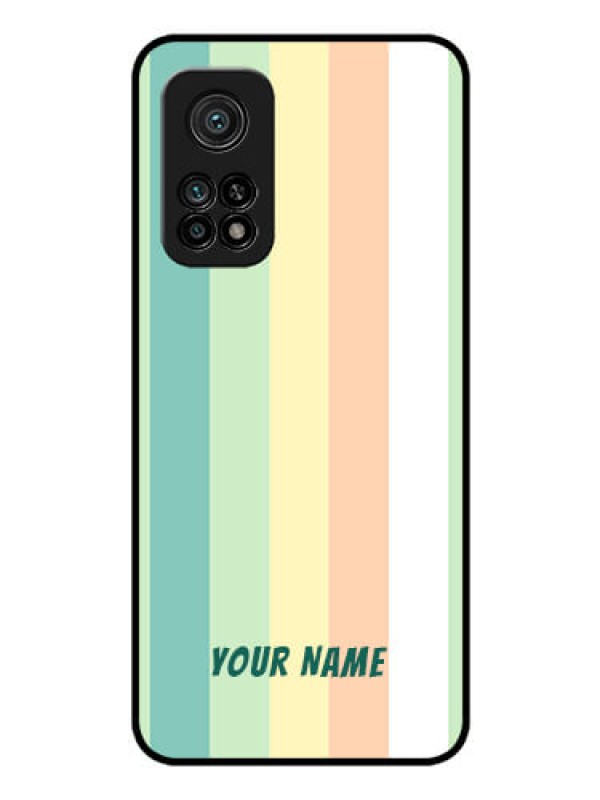 Custom Xiaomi Mi 10T Pro Photo Printing on Glass Case - Multi-colour Stripes Design