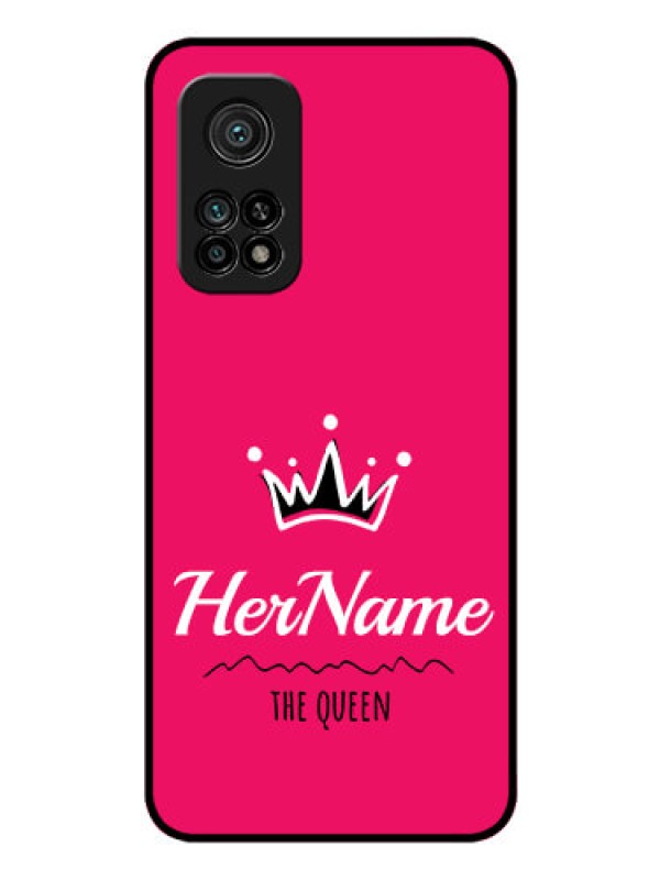 Custom Mi 10T Glass Phone Case Queen with Name