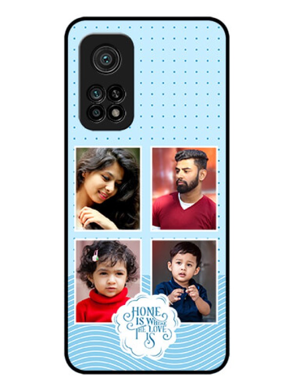 Custom Xiaomi Mi 10T Custom Glass Phone Case - Cute love quote with 4 pic upload Design
