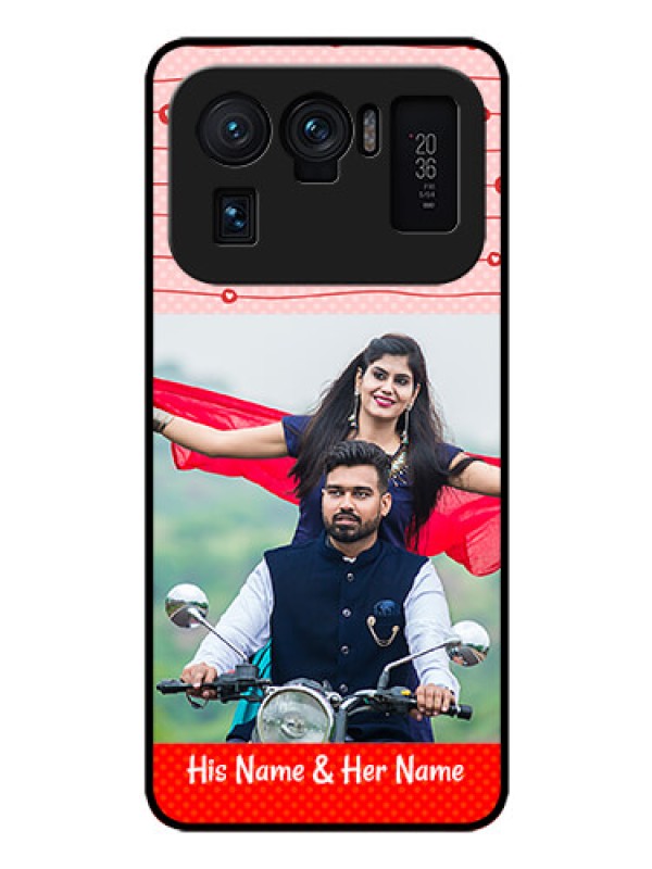 Custom Mi 11 Ultra 5G Personalized Glass Phone Case - Red Pattern Case Design
