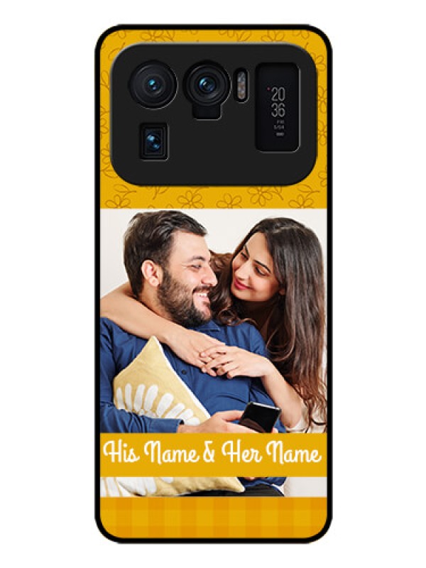 Custom Mi 11 Ultra 5G Custom Glass Mobile Case - Yellow Floral Design