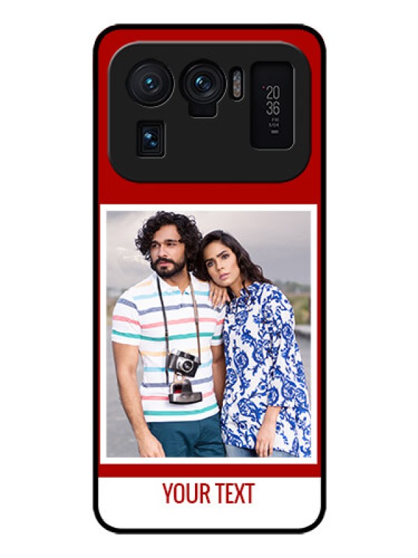 Custom Mi 11 Ultra 5G Personalized Glass Phone Case - Simple Red Color Design
