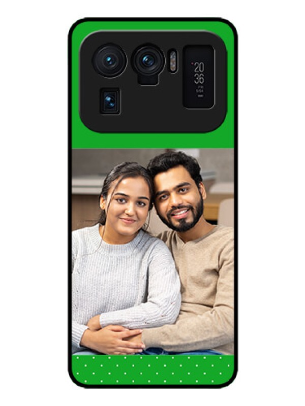 Custom Mi 11 Ultra 5G Personalized Glass Phone Case - Green Pattern Design