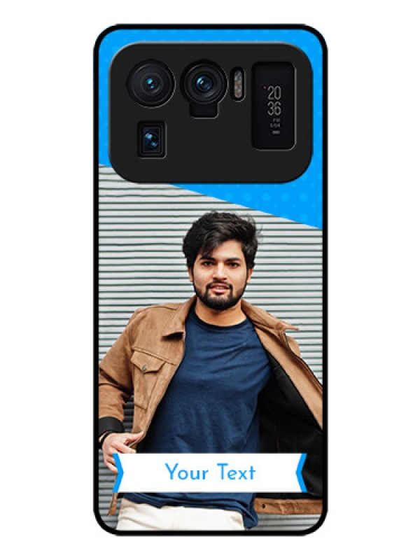 Custom Mi 11 Ultra 5G Photo Printing on Glass Case - Simple Blue Color Design