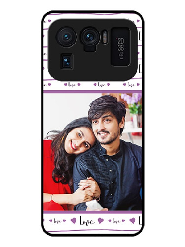 Custom Mi 11 Ultra 5G Custom Glass Mobile Case - Couples Heart Design