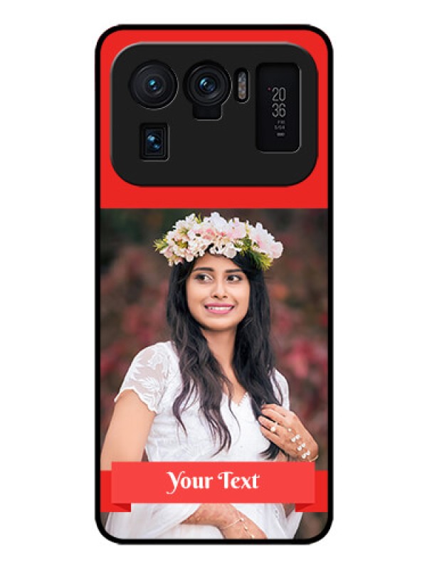 Custom Mi 11 Ultra 5G Custom Glass Phone Case - Simple Red Color Design