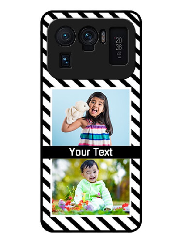 Custom Mi 11 Ultra 5G Photo Printing on Glass Case - Black And White Stripes Design