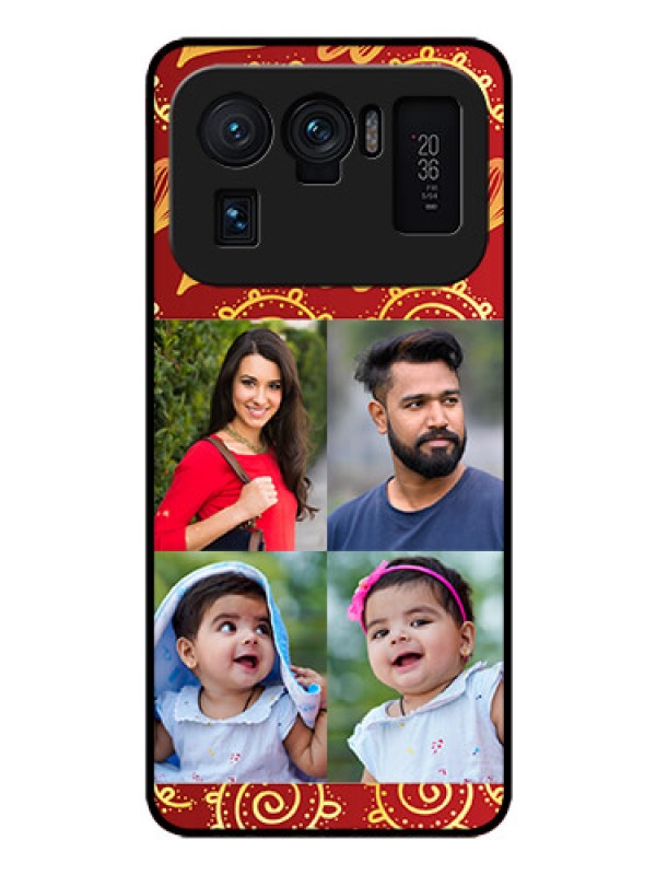 Custom Mi 11 Ultra 5G Photo Printing on Glass Case - 4 Image Traditional Design