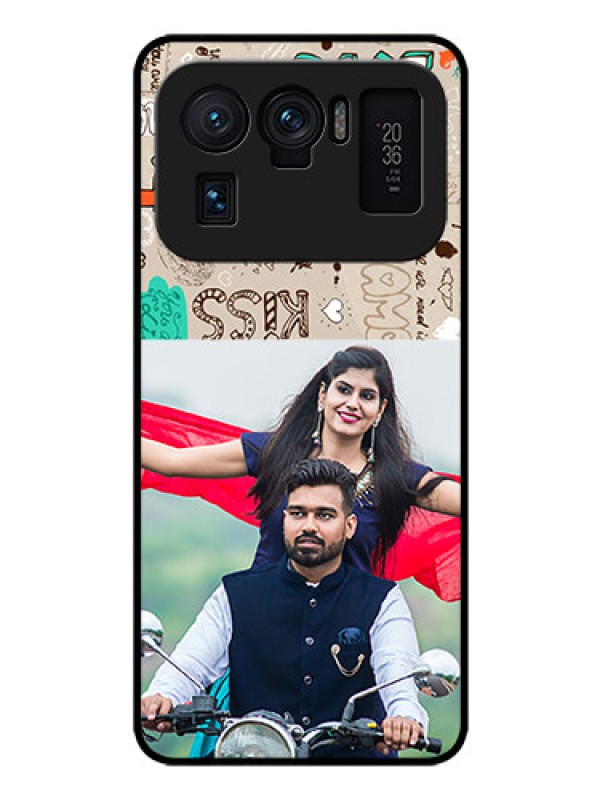 Custom Mi 11 Ultra 5G Custom Glass Phone Case - Love Doodle Pattern 