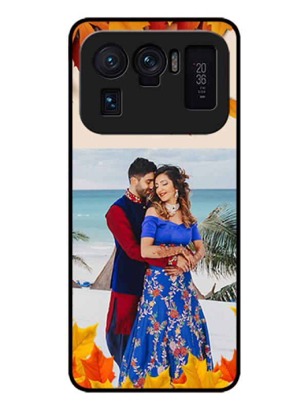 Custom Mi 11 Ultra 5G Photo Printing on Glass Case - Autumn Maple Leaves Design