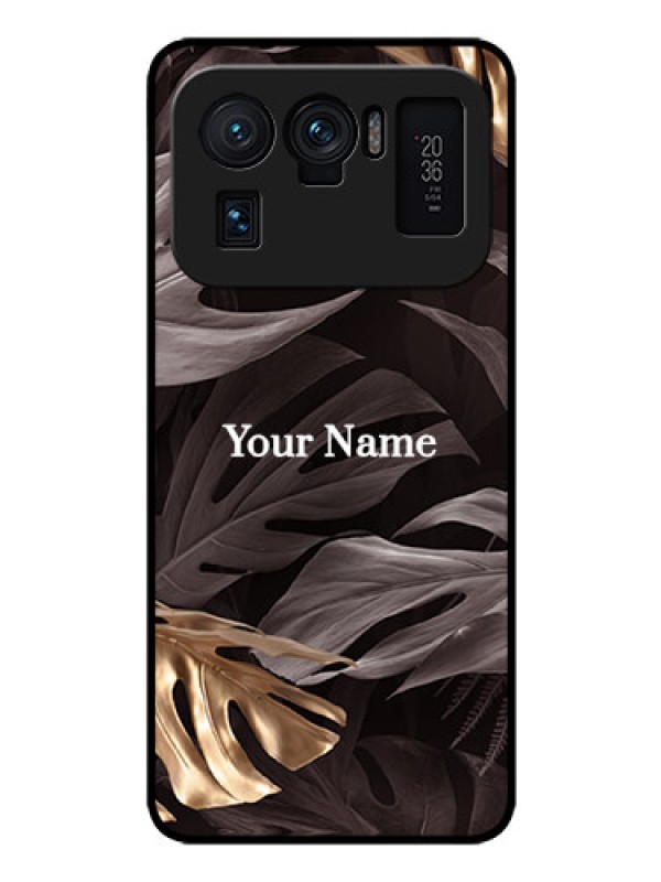 Custom Xiaomi Mi 11 Ultra 5G Personalised Glass Phone Case - Wild Leaves digital paint Design