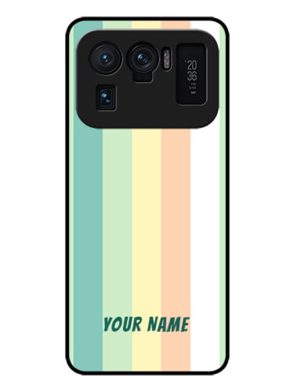 Custom Xiaomi Mi 11 Ultra 5G Photo Printing on Glass Case - Multi-colour Stripes Design
