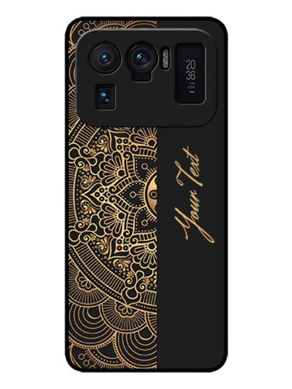 Custom Xiaomi Mi 11 Ultra 5G Photo Printing on Glass Case - Mandala art with custom text Design