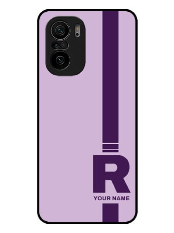 Custom Xiaomi Mi 11X 5G Photo Printing on Glass Case - Simple dual tone stripe with name Design