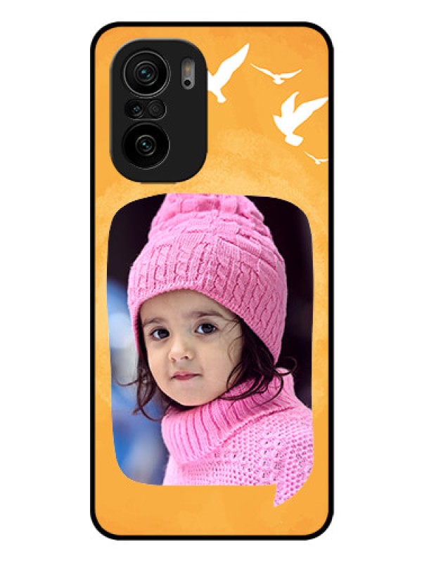 Custom Mi 11x Pro 5G Personalized Glass Phone Case - Water Color Design with Bird Icons