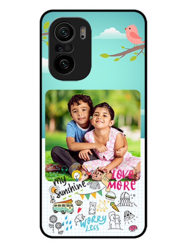 Custom Mi 11x Pro 5G Photo Printing on Glass Case - Doodle love Design