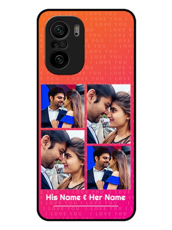 Custom Mi 11x Pro 5G Custom Glass Phone Case - I Love You Pink Design