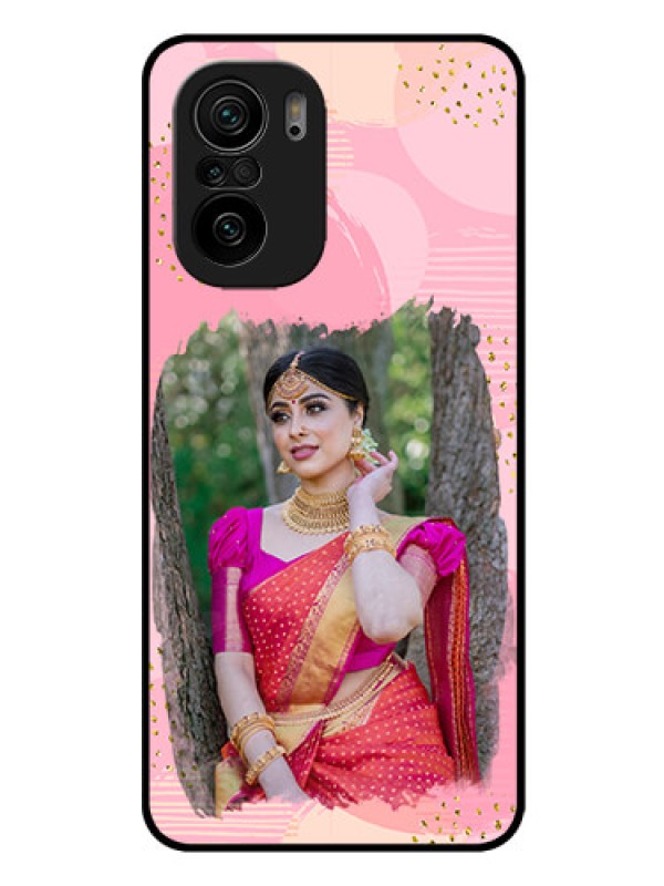 Custom Mi 11x Pro 5G Personalized Glass Phone Case - Gold Glitter Splash Design