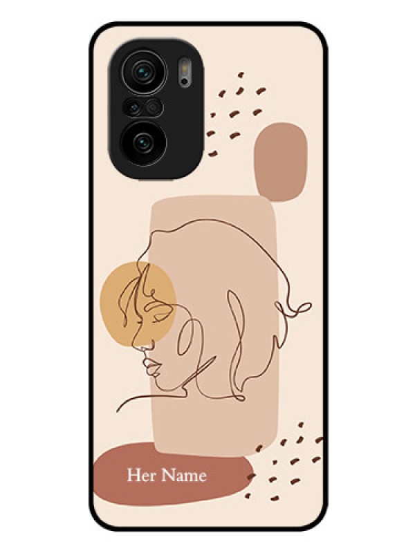 Custom Xiaomi Mi 11X Pro 5G Photo Printing on Glass Case - Calm Woman line art Design