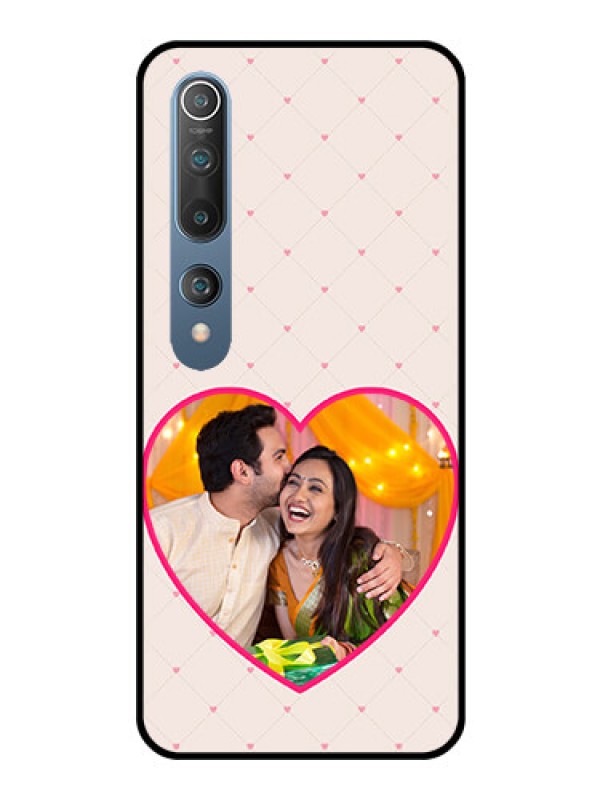 Custom Mi 10 Custom Glass Mobile Case  - Heart Shape Design