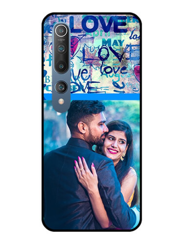 Custom Mi 10 Custom Glass Mobile Case  - Colorful Love Design