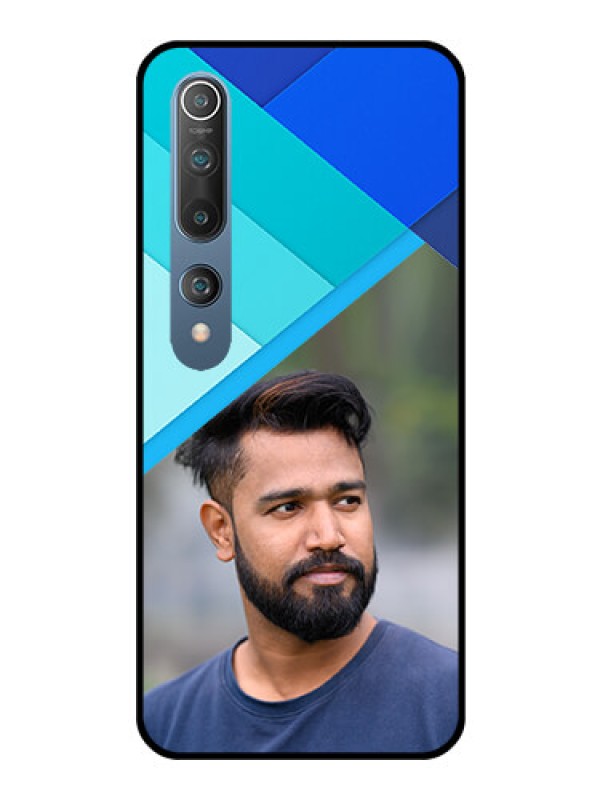 Custom Mi 10 Custom Glass Phone Case  - Blue Pattern Design
