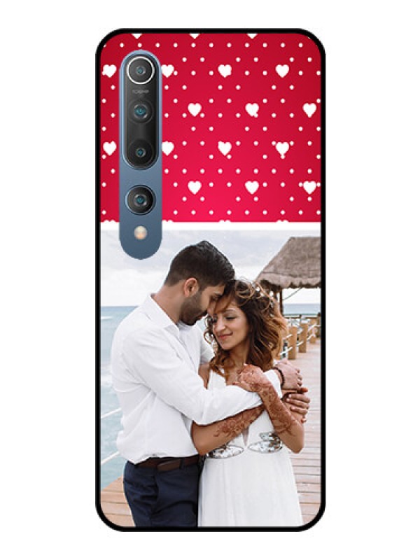 Custom Mi 10 Photo Printing on Glass Case  - Hearts Mobile Case Design