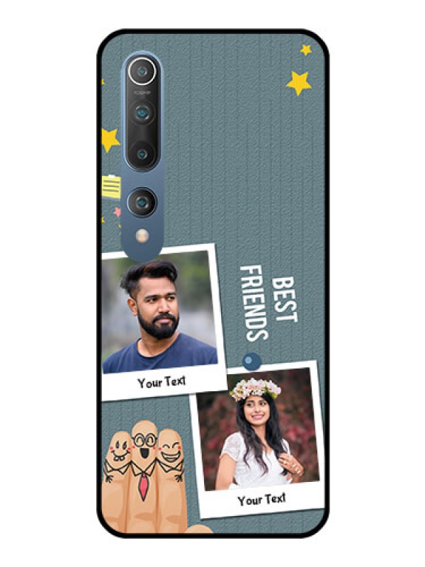 Custom Mi 10 Personalized Glass Phone Case  - Sticky Frames and Friendship Design