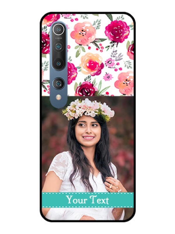 Custom Mi 10 Custom Glass Phone Case  - Watercolor Floral Design