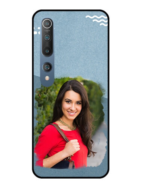Custom Mi 10 Custom Glass Mobile Case  - Grunge Line Art Design