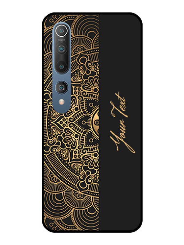 Custom Xiaomi Redmi 10 5G Photo Printing on Glass Case - Mandala art with custom text Design