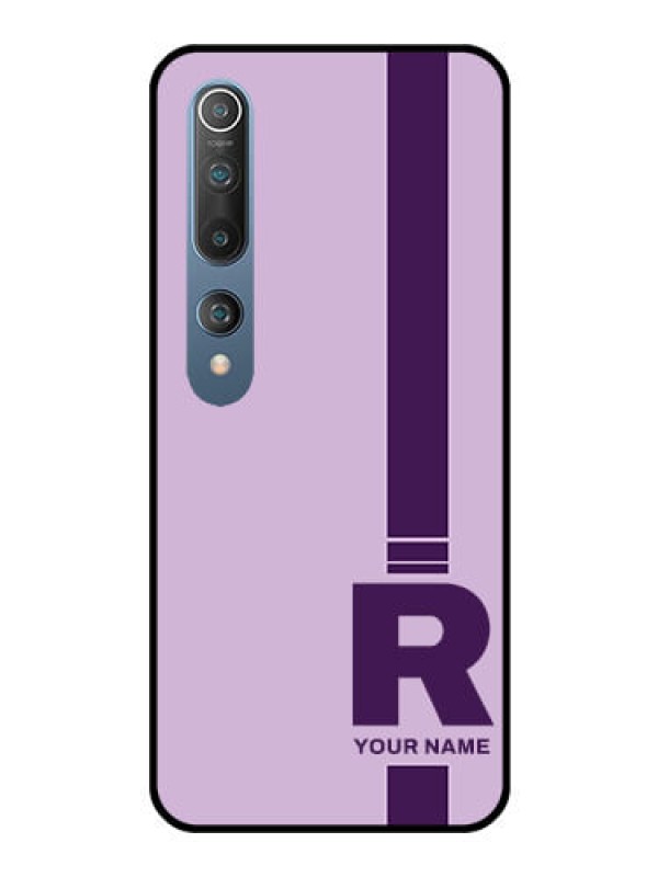 Custom Xiaomi Redmi 10 5G Photo Printing on Glass Case - Simple dual tone stripe with name Design