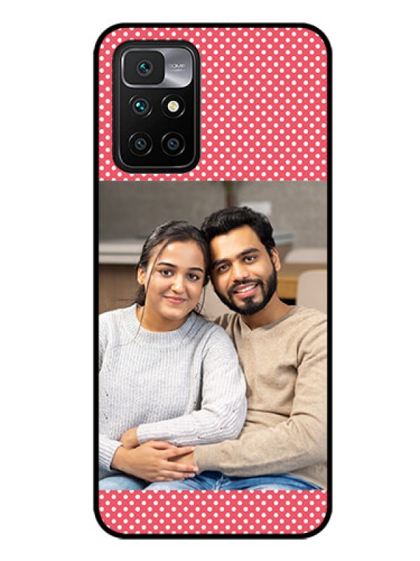 Custom Redmi 10 Prime 2022 Custom Glass Phone Case - White Dotted Design