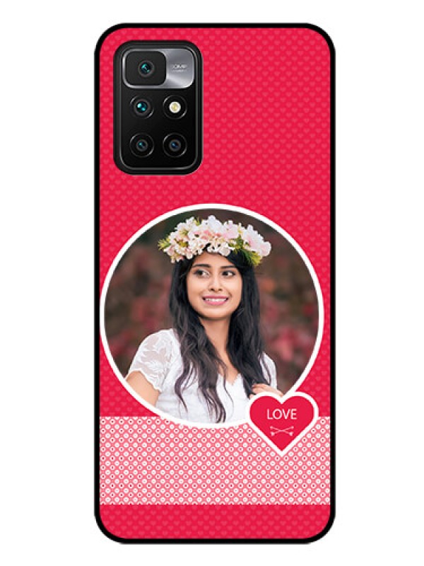 Custom Redmi 10 Prime 2022 Personalised Glass Phone Case - Pink Pattern Design