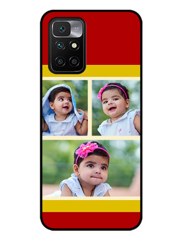 Custom Redmi 10 Prime 2022 Custom Glass Mobile Case - Multiple Pic Upload Design