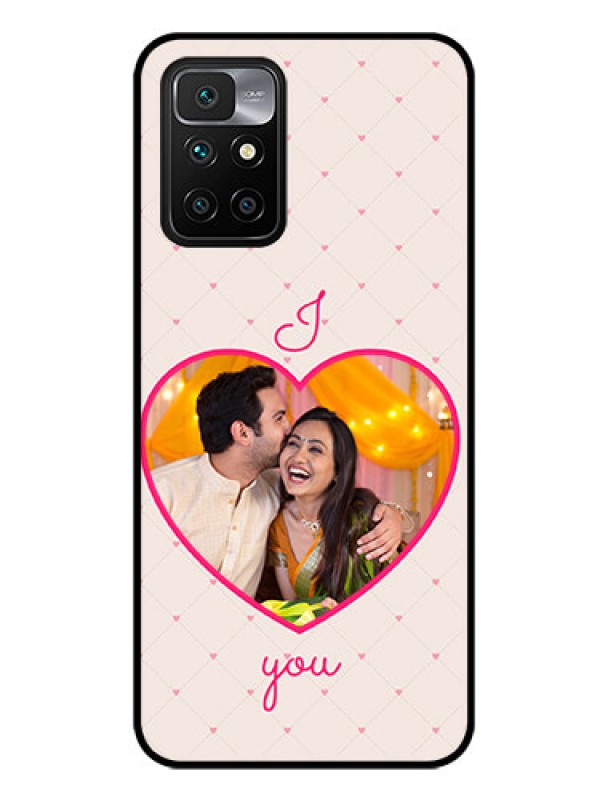 Custom Redmi 10 Prime 2022 Custom Glass Mobile Case - Heart Shape Design