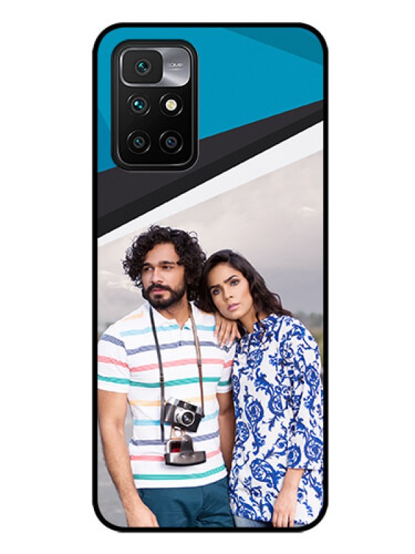 Custom Redmi 10 Prime 2022 Photo Printing on Glass Case - Simple Pattern Photo Upload Design