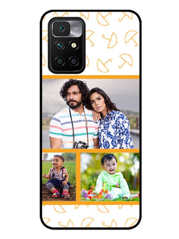 Custom Redmi 10 Prime 2022 Custom Glass Mobile Case - Yellow Pattern Design