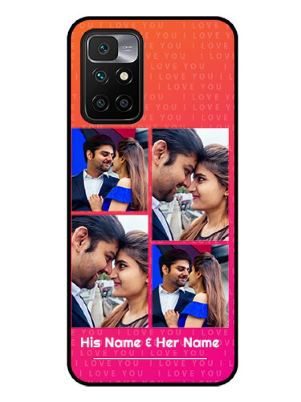 Custom Redmi 10 Prime 2022 Custom Glass Phone Case - I Love You Pink Design