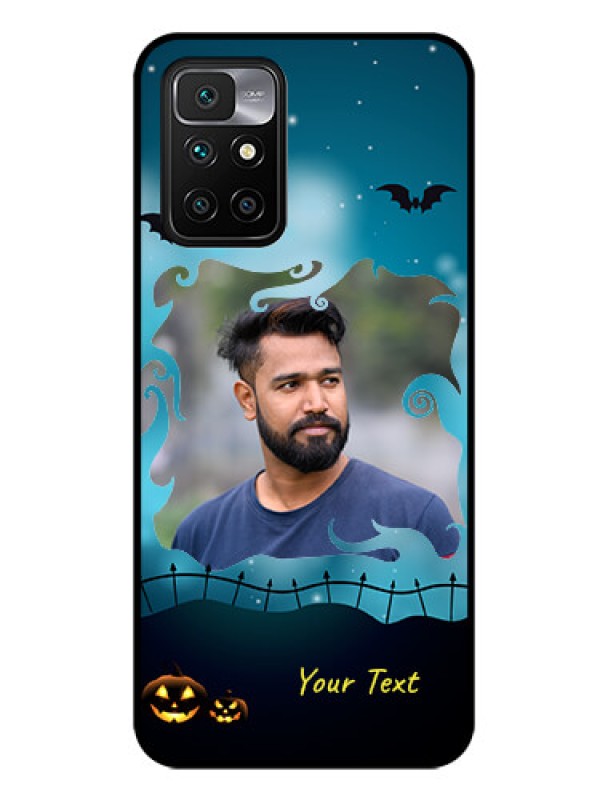 Custom Redmi 10 Prime 2022 Custom Glass Phone Case - Halloween frame design
