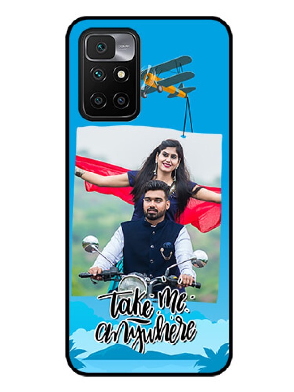 Custom Redmi 10 Prime 2022 Custom Glass Mobile Case - Traveller Design