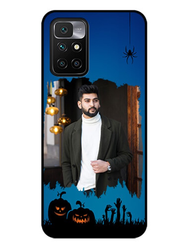 Custom Redmi 10 Prime 2022 Photo Printing on Glass Case - with pro Halloween design