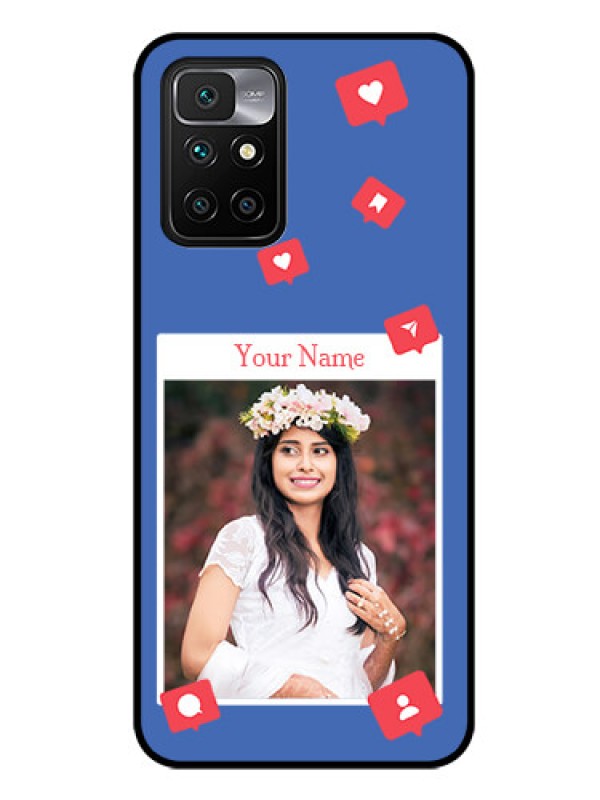 Custom Xiaomi Redmi 10 Prime 2022 Custom Glass Phone Case - Like Share And Comment Design