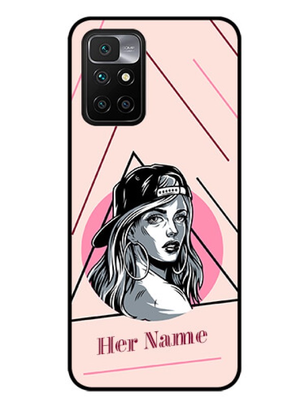 Custom Xiaomi Redmi 10 Prime 2022 Personalized Glass Phone Case - Rockstar Girl Design