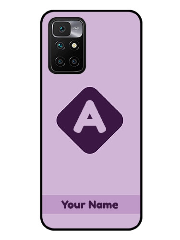 Custom Xiaomi Redmi 10 Prime 2022 Custom Glass Mobile Case - Custom Letter in curved badge Design