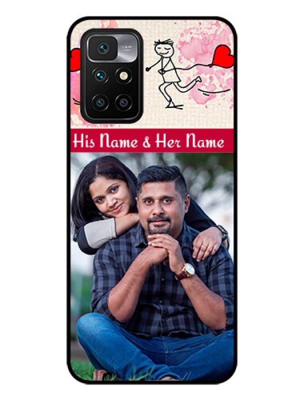 Custom Redmi 10 Prime Photo Printing on Glass Case - You and Me Case Design