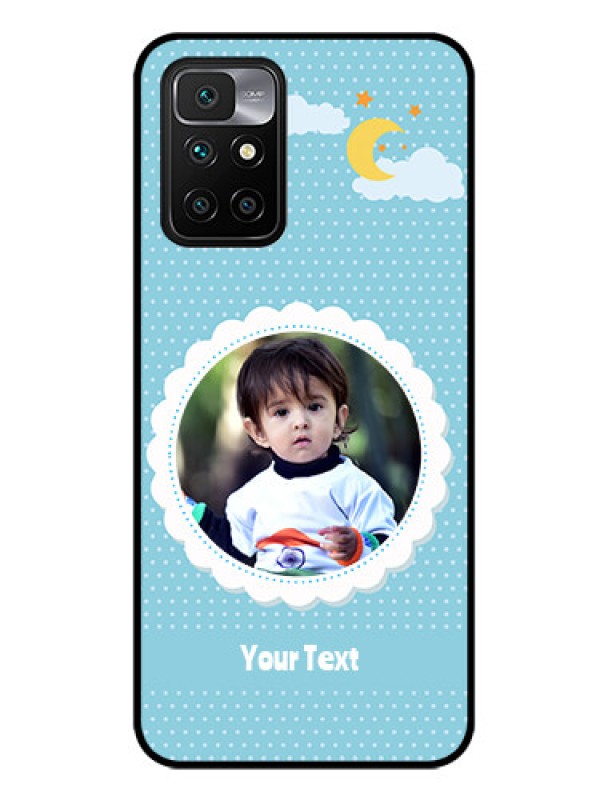 Custom Redmi 10 Prime Personalised Glass Phone Case - Violet Pattern Design
