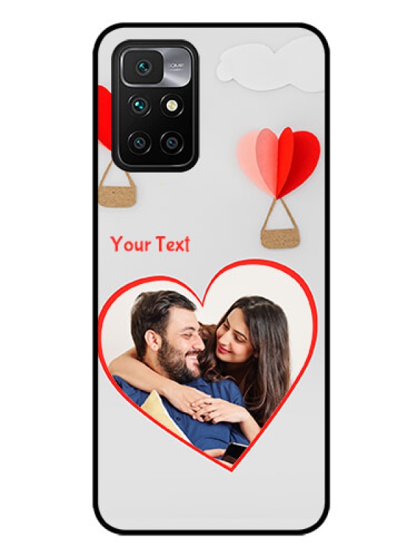 Custom Redmi 10 Prime Custom Glass Mobile Case - Parachute Love Design