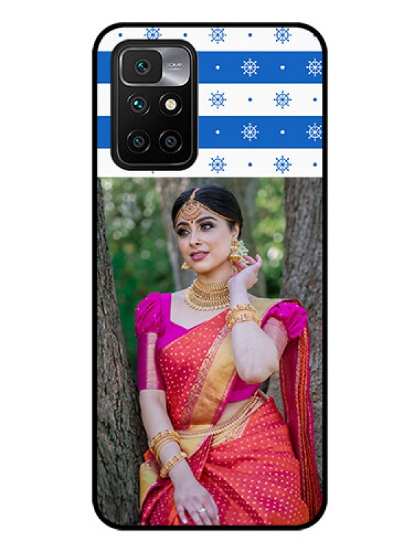 Custom Redmi 10 Prime Photo Printing on Glass Case - Snow Pattern Design
