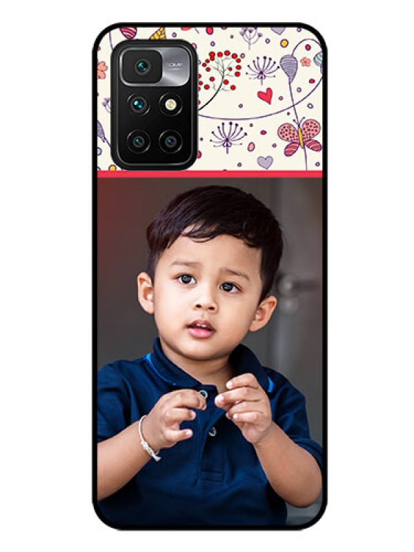 Custom Redmi 10 Prime Custom Glass Mobile Case - Premium Floral Design